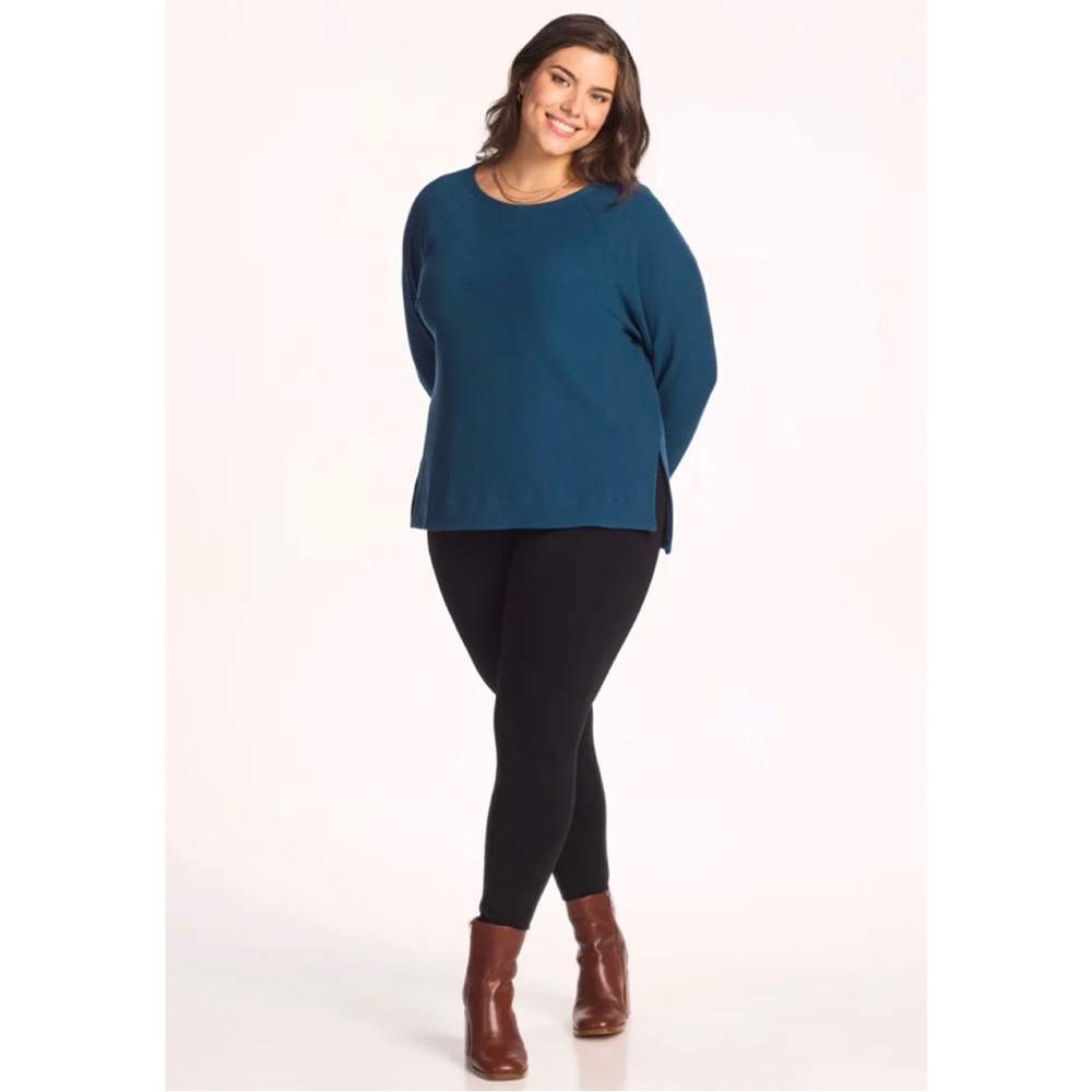 WOOLX Merino Wool ‘Ainsley’ Sweater in Majolica Blue
